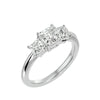 Lab Grown Emerald Cut Diamond In White Gold Three Stone Ring