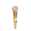 Lab Grown Round Cut Diamond Three Stone Ring In Yellow Gold