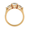 Lab Grown Round Cut Diamond Three Stone Ring In Yellow Gold