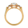 Lab Grown Round Cut Diamond Three Stone Ring In Yellow Gold