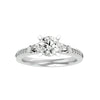 Lab Grown Round Cut Diamond In White Gold Three Stone Ring