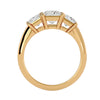 Lab Grown Princess Cut Diamond Three Stone Ring In Yellow Gold