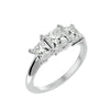 Lab Grown Princess Cut Diamond In White Gold Three Stone Ring