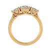 Lab Grown Round Cut Diamond Three Stone Ring In Yellow Gold