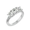 Lab Grown Round Cut Diamond In White Gold Three Stone Ring