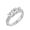 Lab Grown Round Cut Diamond In White Gold Three Stone Ring