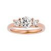 Lab Grown Round Cut Diamond Three Stone Ring In Rose Gold