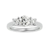 Lab Grown Round Cut Diamond In White Gold Three Stone Ring