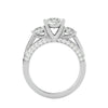 Lab Grown Round Cut Diamond In White Gold Three Stone Ring