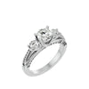 Lab Grown Round Cut Diamond In White Gold Three Stone Ring