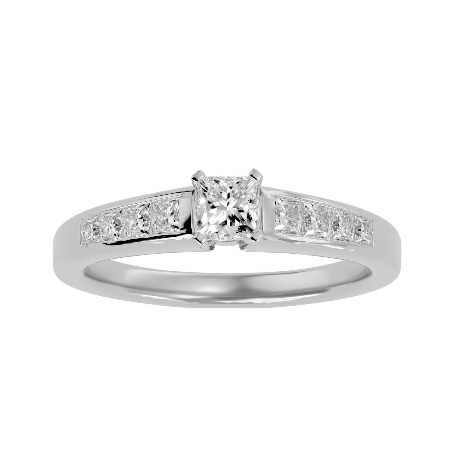 Lab Grown Princess Cut Diamond Solitaire Ring In Platinum