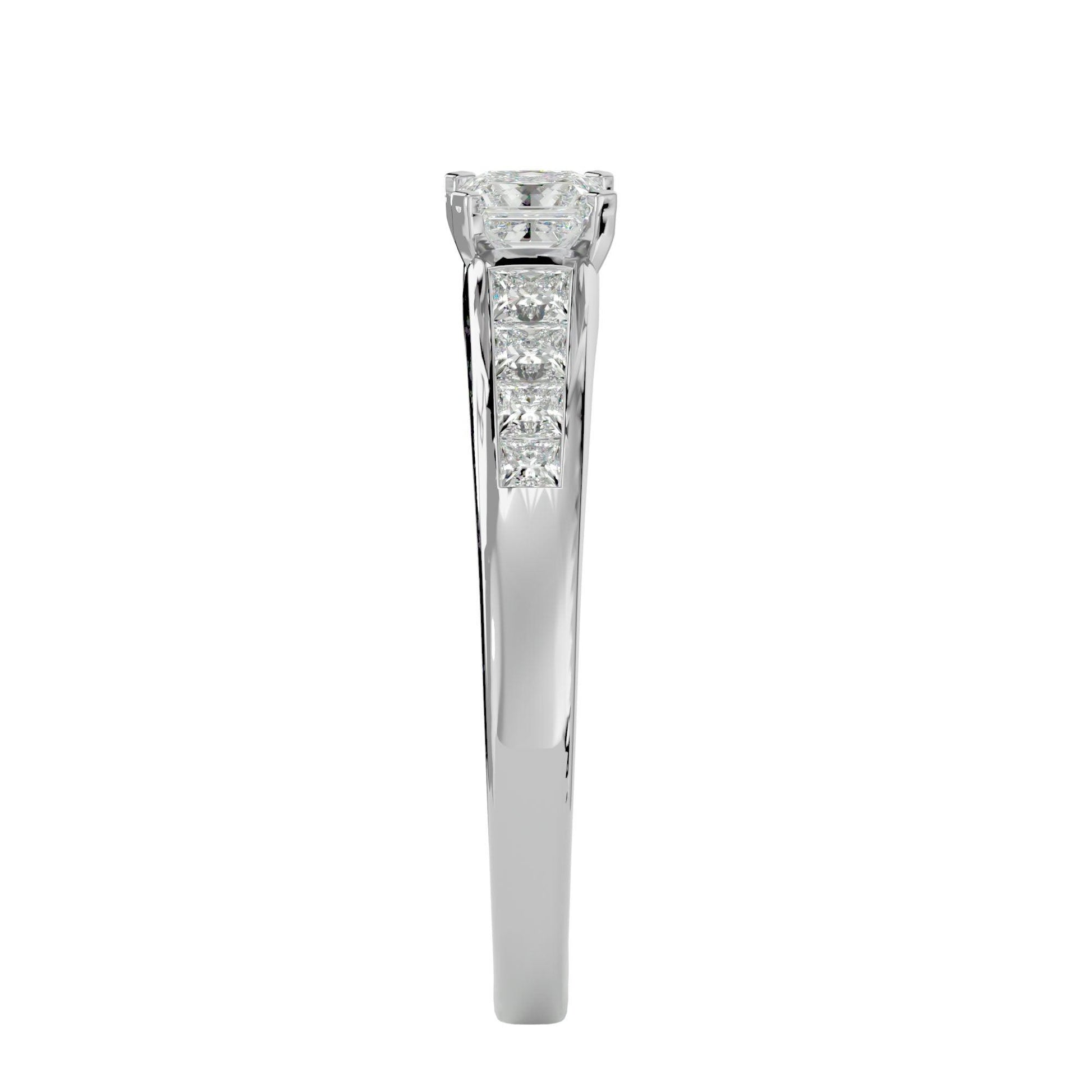 Lab Grown Princess Cut Diamond Solitaire Ring In Platinum