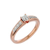 Lab Grown Princess Cut Diamond Solitaire Ring In Rose Gold