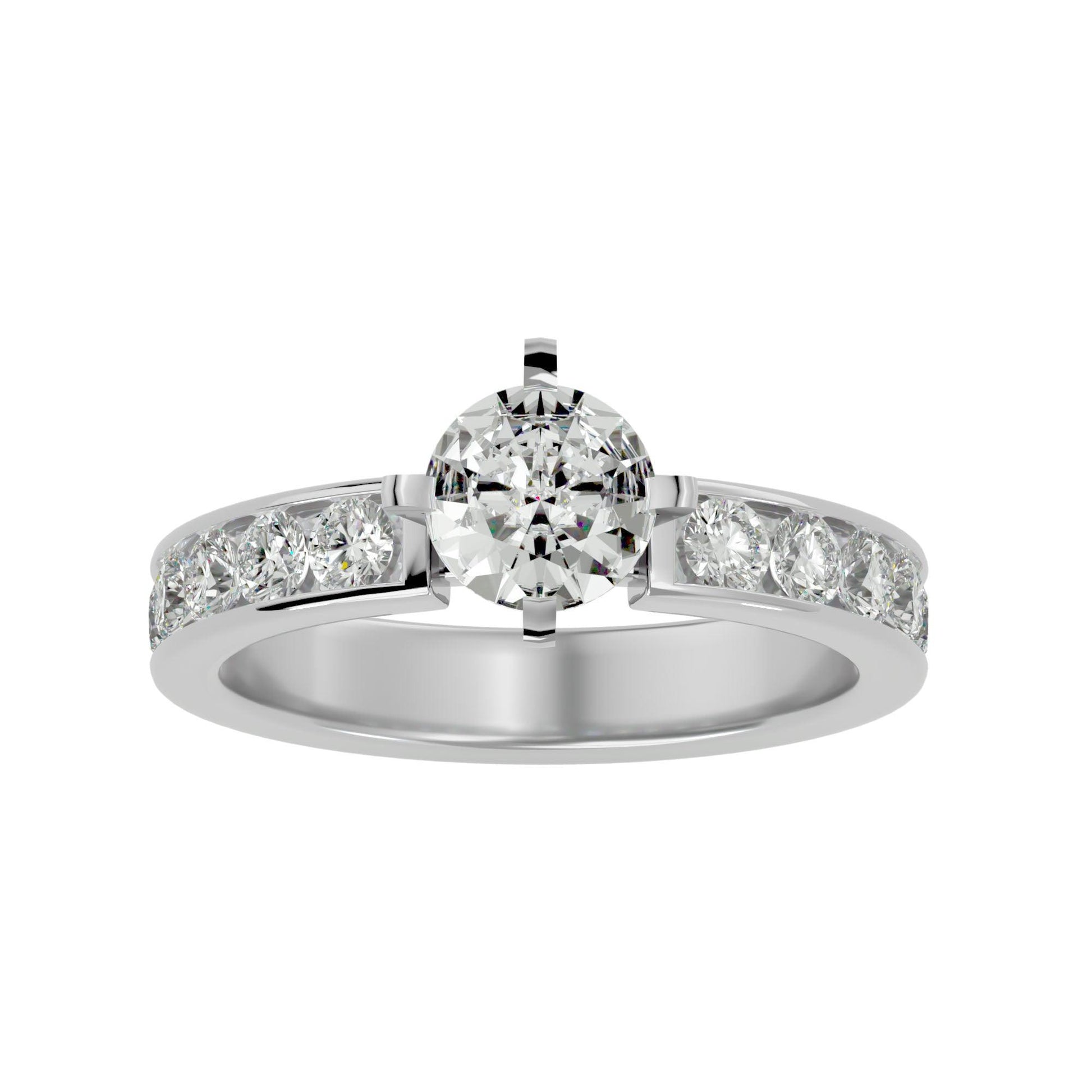 Lab Grown Round Cut Diamond Solitaire Ring In Platinum