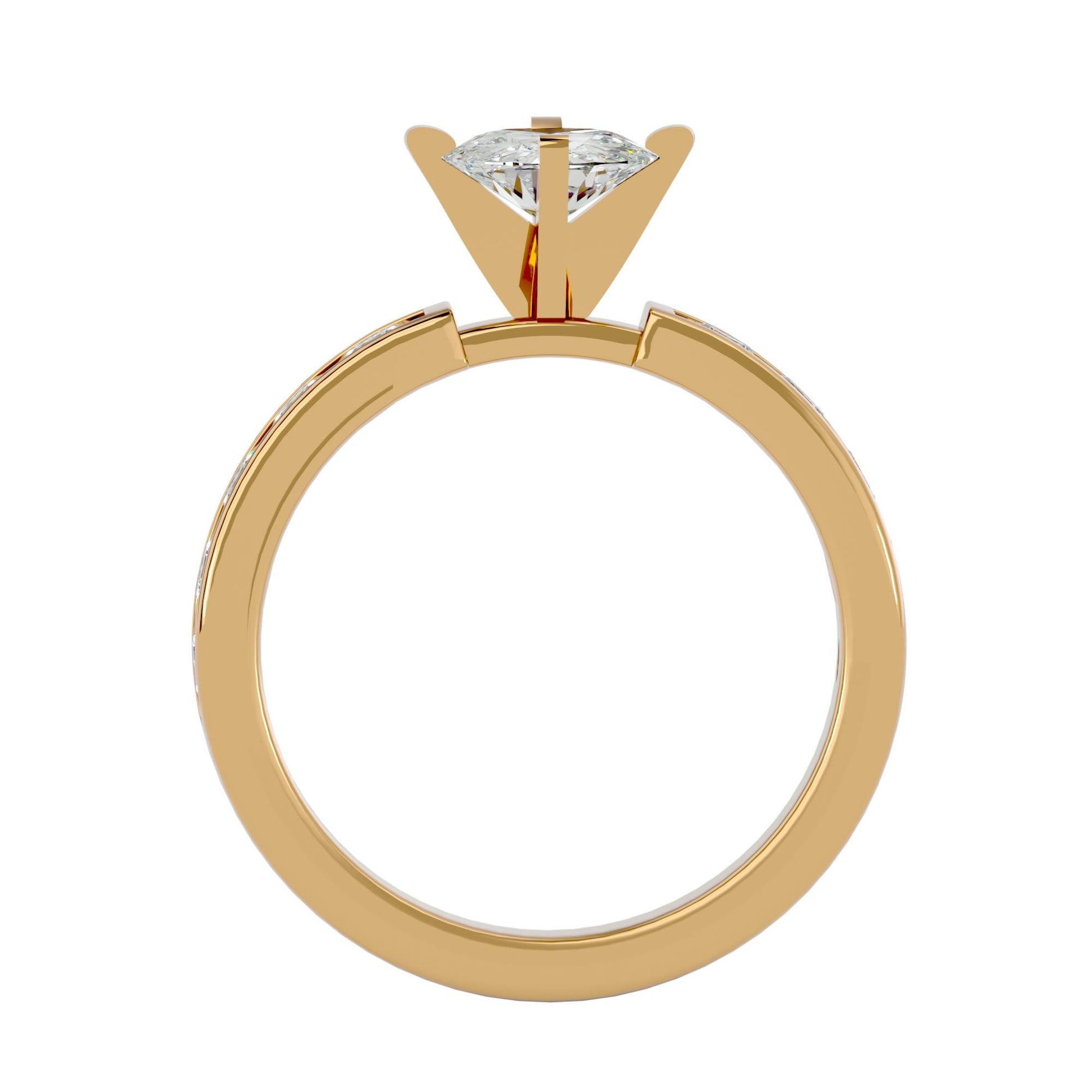 Lab Grown Round Diamond Solitaire Ring In Yellow Gold