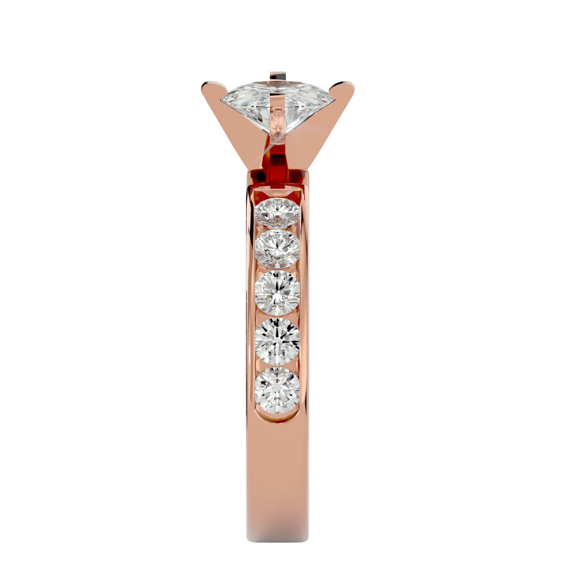 Lab Grown Round Diamond Solitaire Ring In Rose Gold