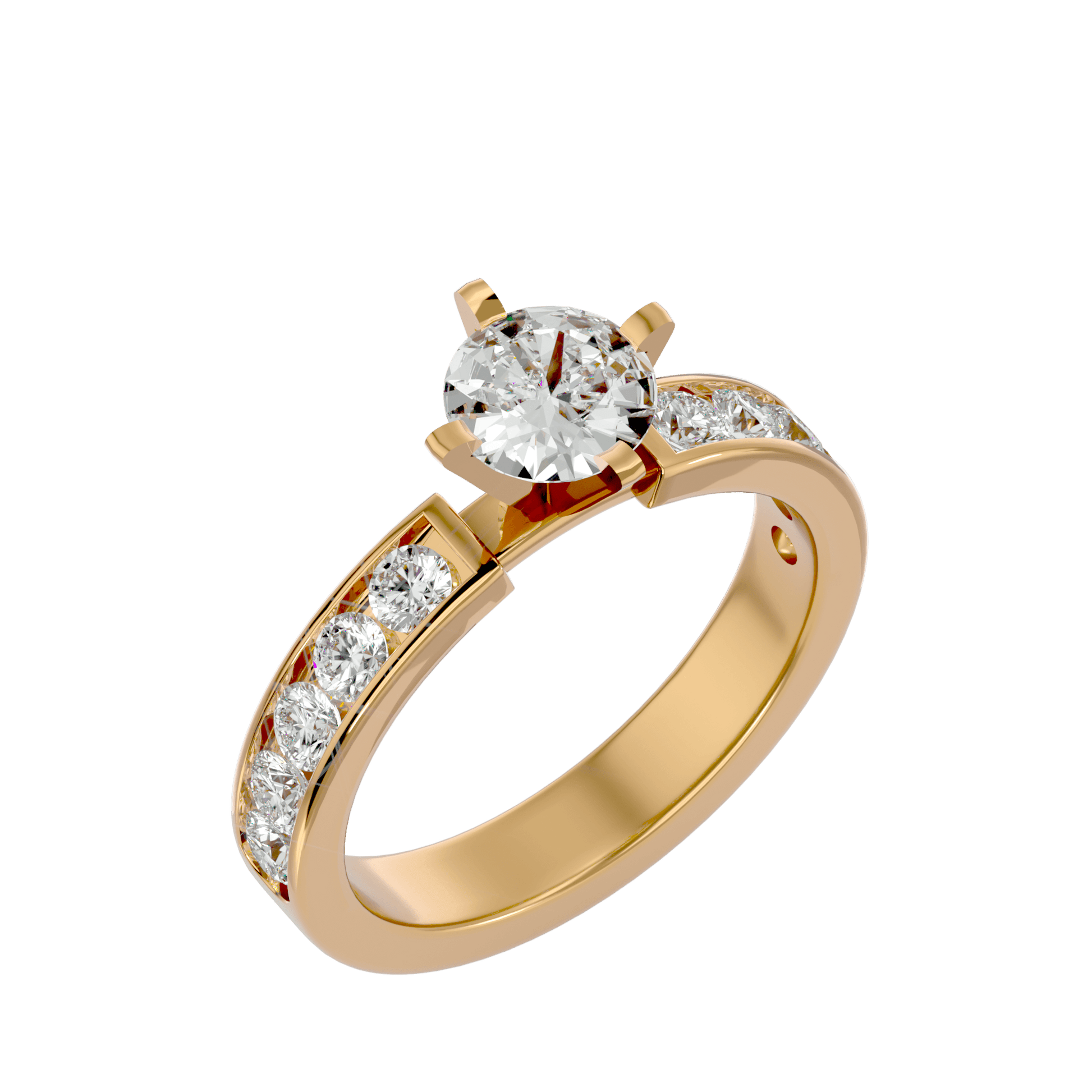 Lab Grown Round Diamond Solitaire Ring In Yellow Gold