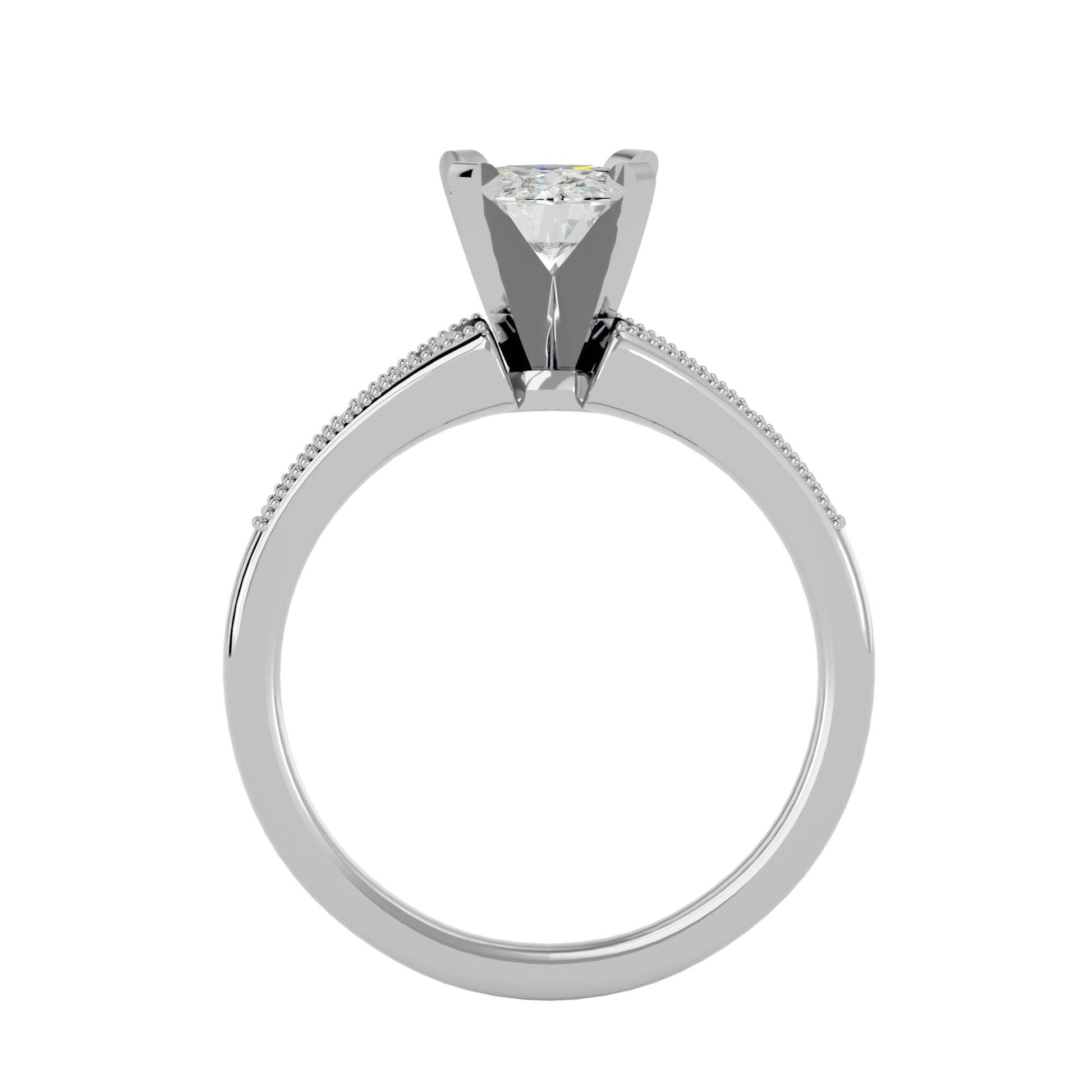 Lab Grown Round Cut Diamond Solitaire Ring In Platinum