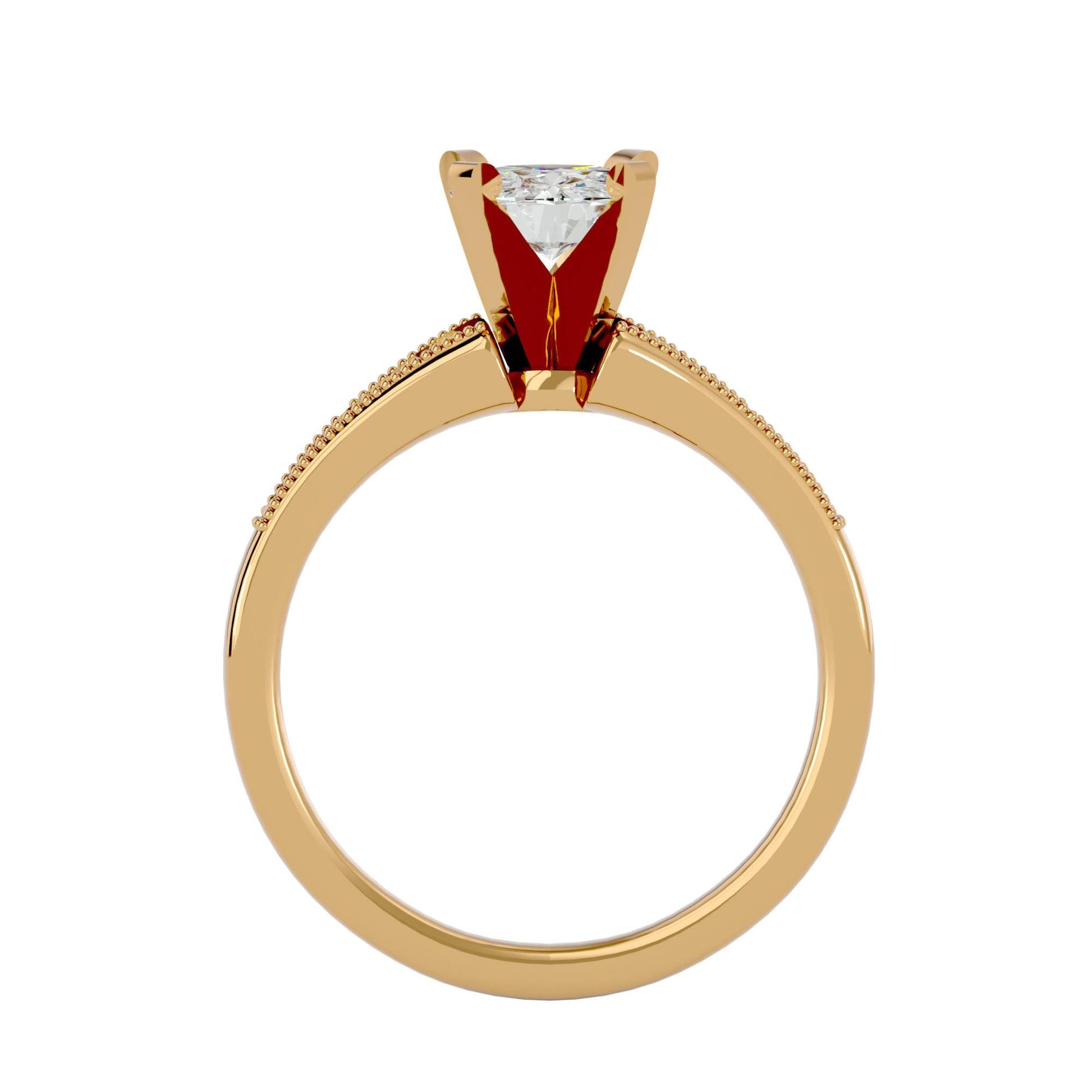 Lab Grown Round Diamond Solitaire Ring In Yellow Gold.