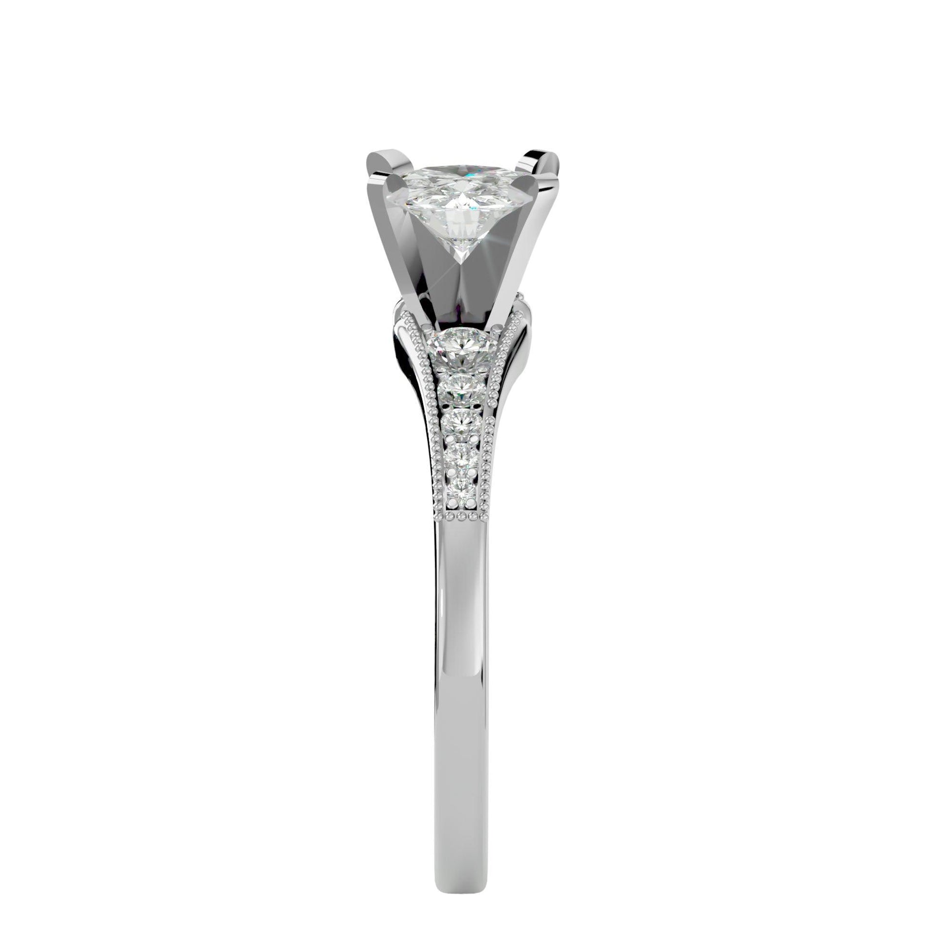 Lab Grown Round Cut Diamond Solitaire Ring In Platinum