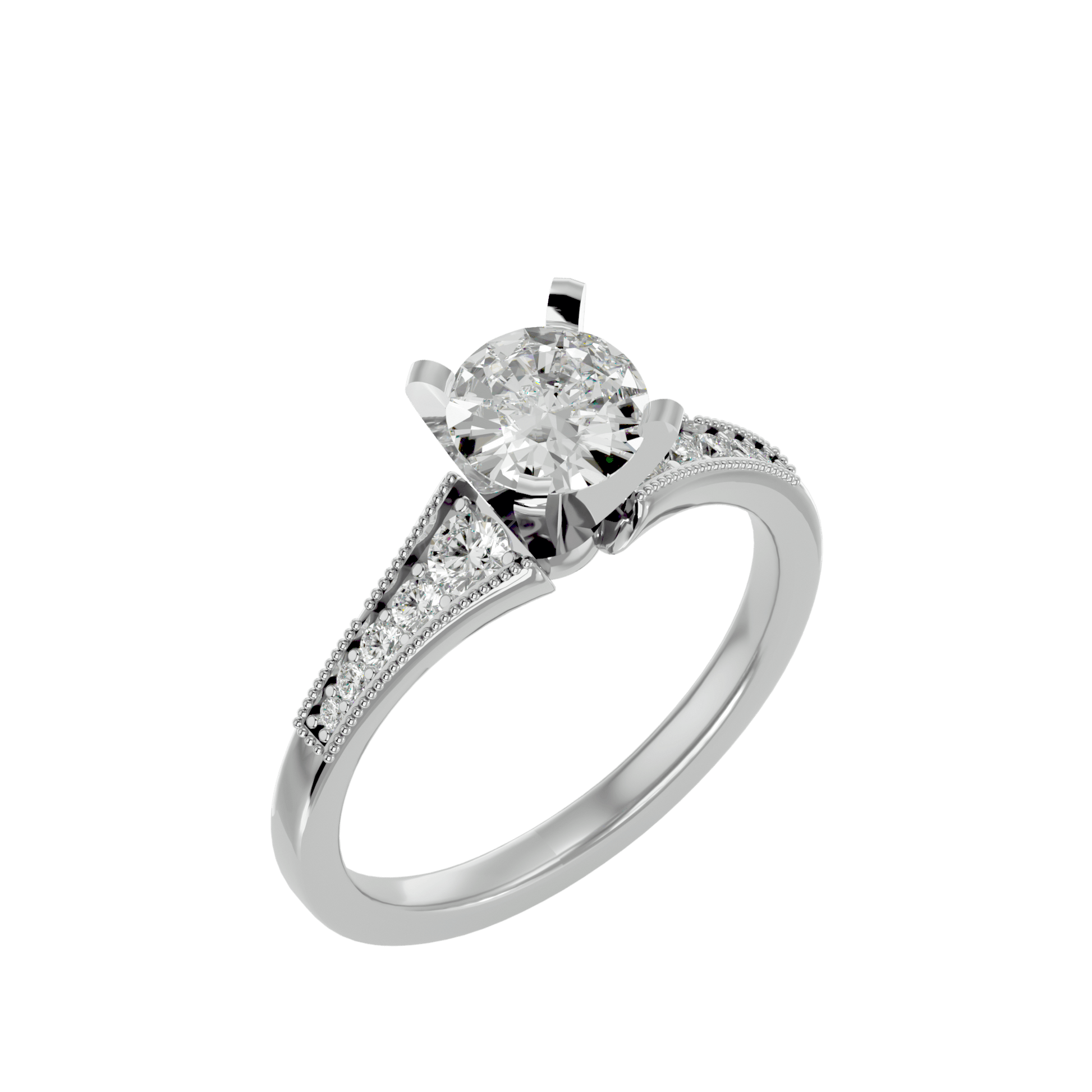 Lab Grown Round Cut Diamond Solitaire Ring In Platinum