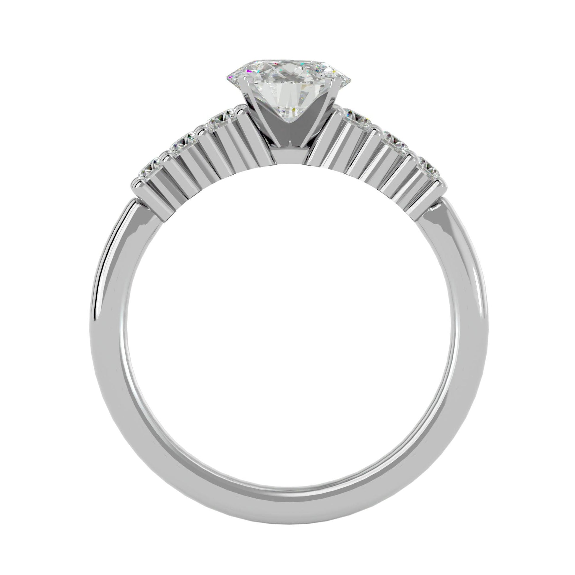 Lab Grown Round Cut Diamond Solitaire Ring In Platinum