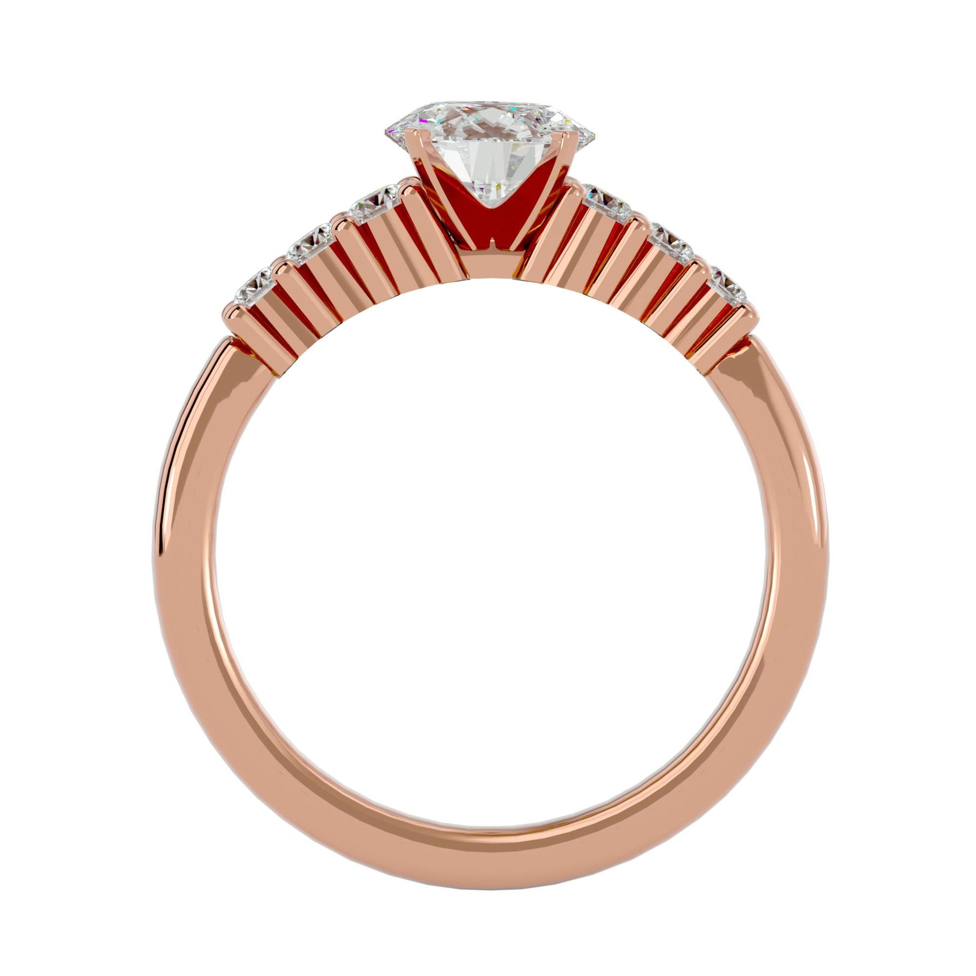 Lab Grown Round Cut Diamond Solitaire Ring In Rose Gold