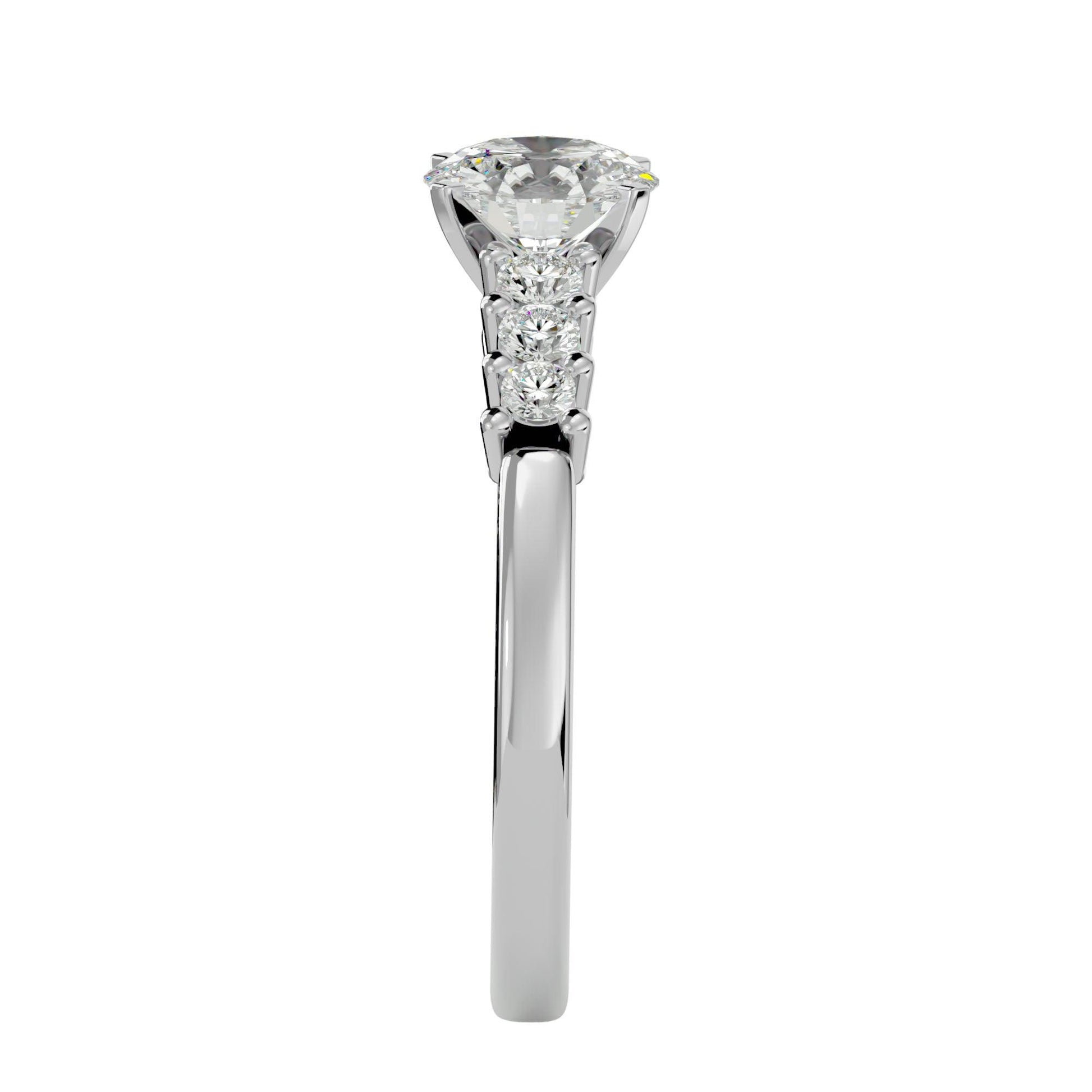 Lab Grown Round Cut Diamond Solitaire Ring In Platinum