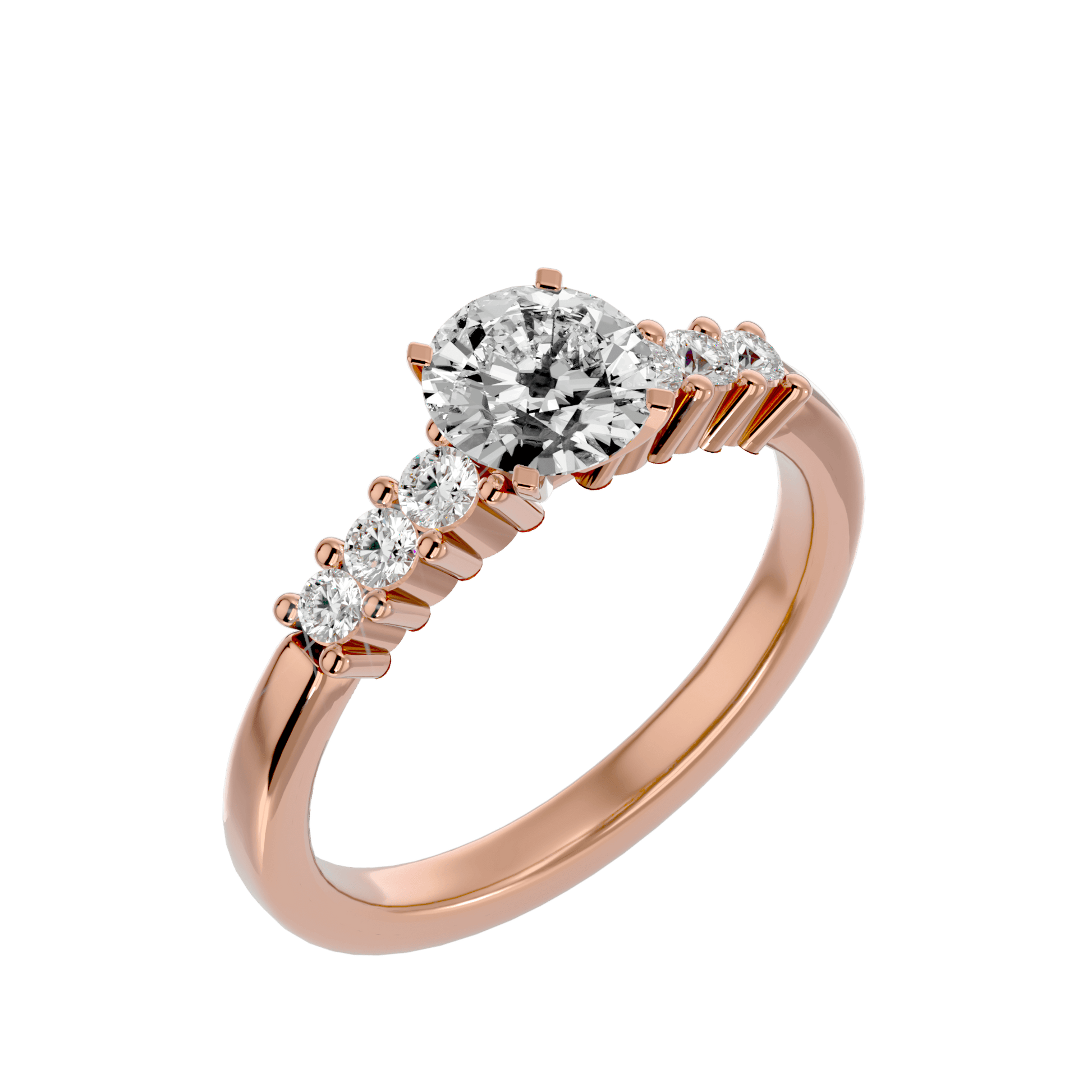 Lab Grown Round Cut Diamond Solitaire Ring In Rose Gold