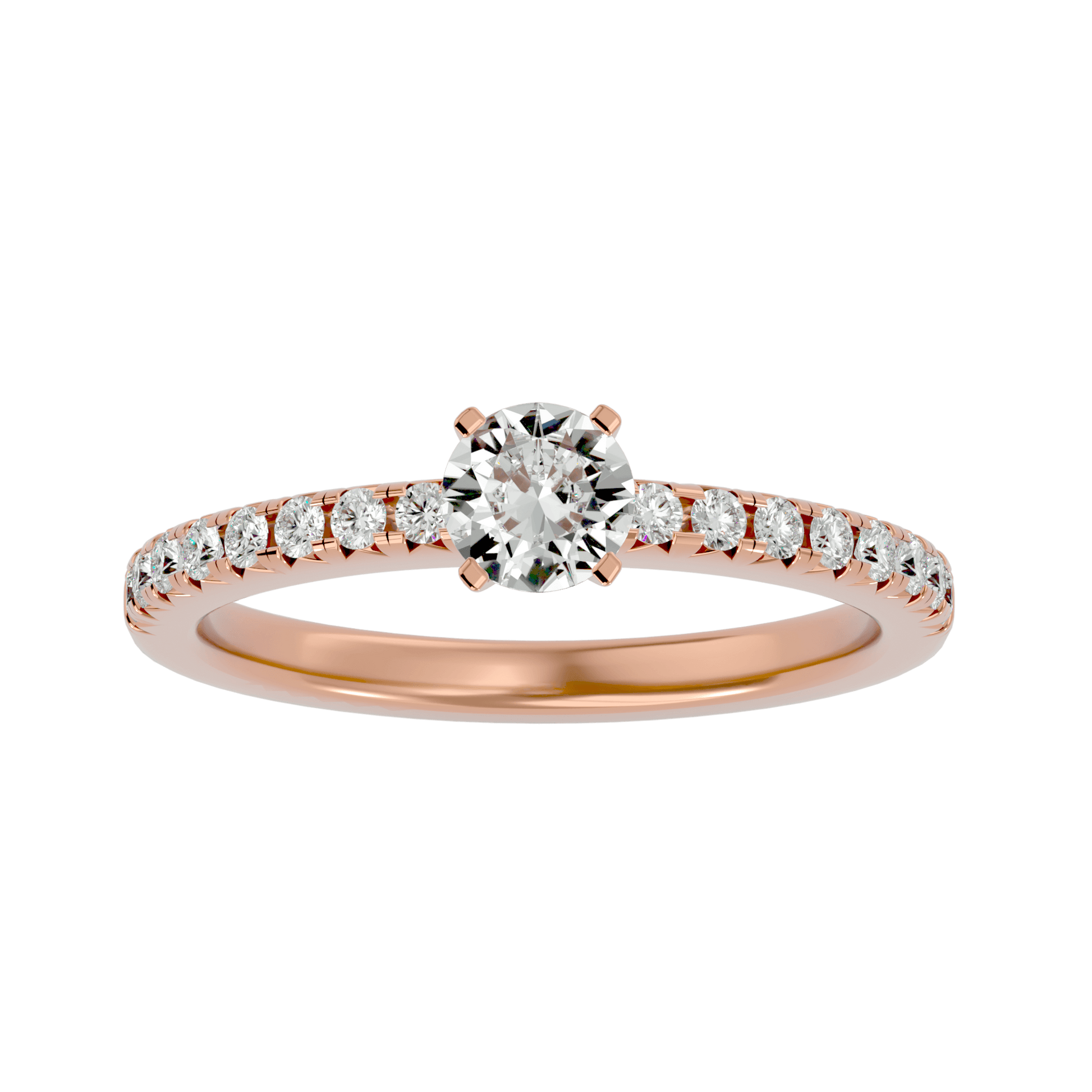 Lab Grown Round Diamond Solitaire Ring In Rose Gold