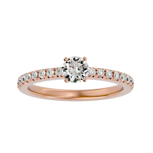 Lab Grown Round Diamond Solitaire Ring In Rose Gold