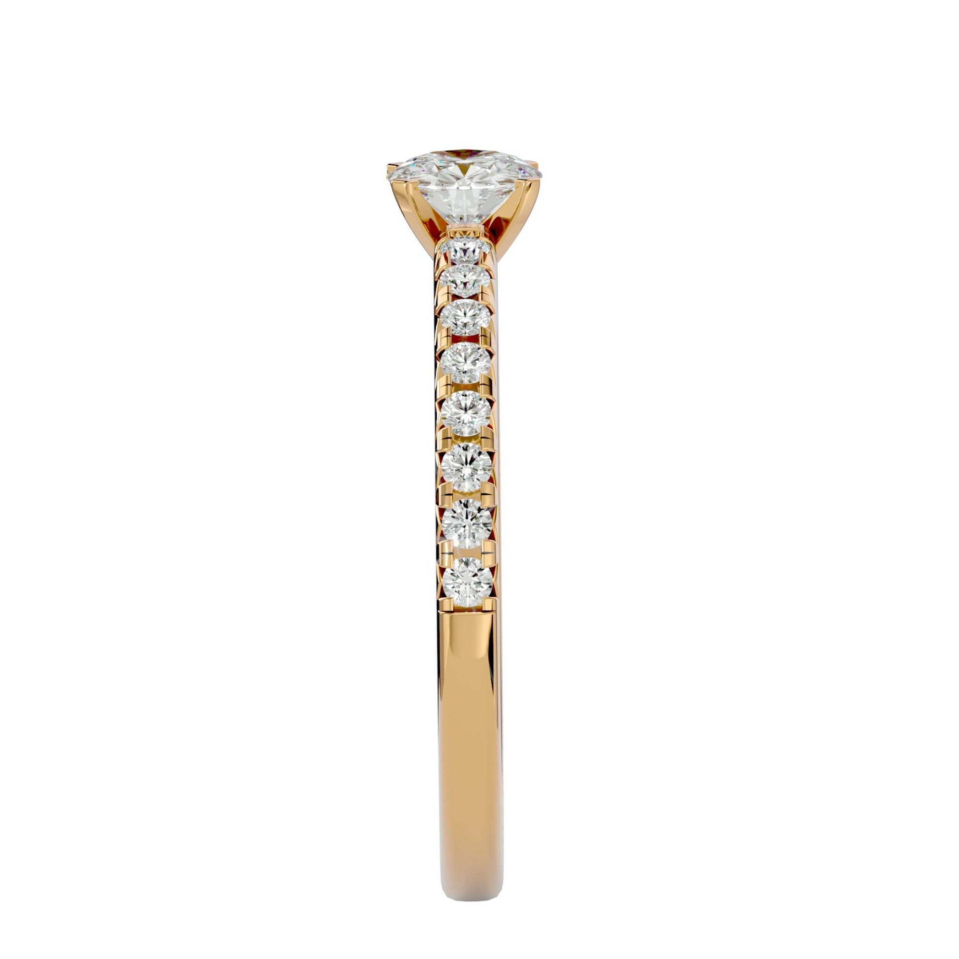 Lab Grown Round Diamond Ring Solitaire In Yellow Gold