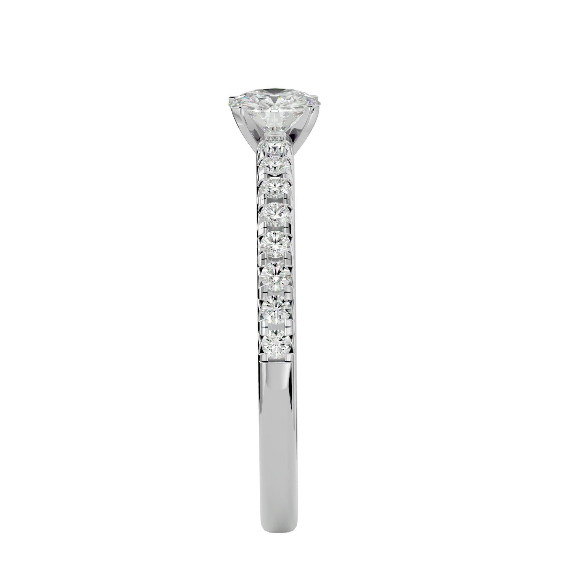 Lab Grown Round Diamond In White Gold Solitaire Ring