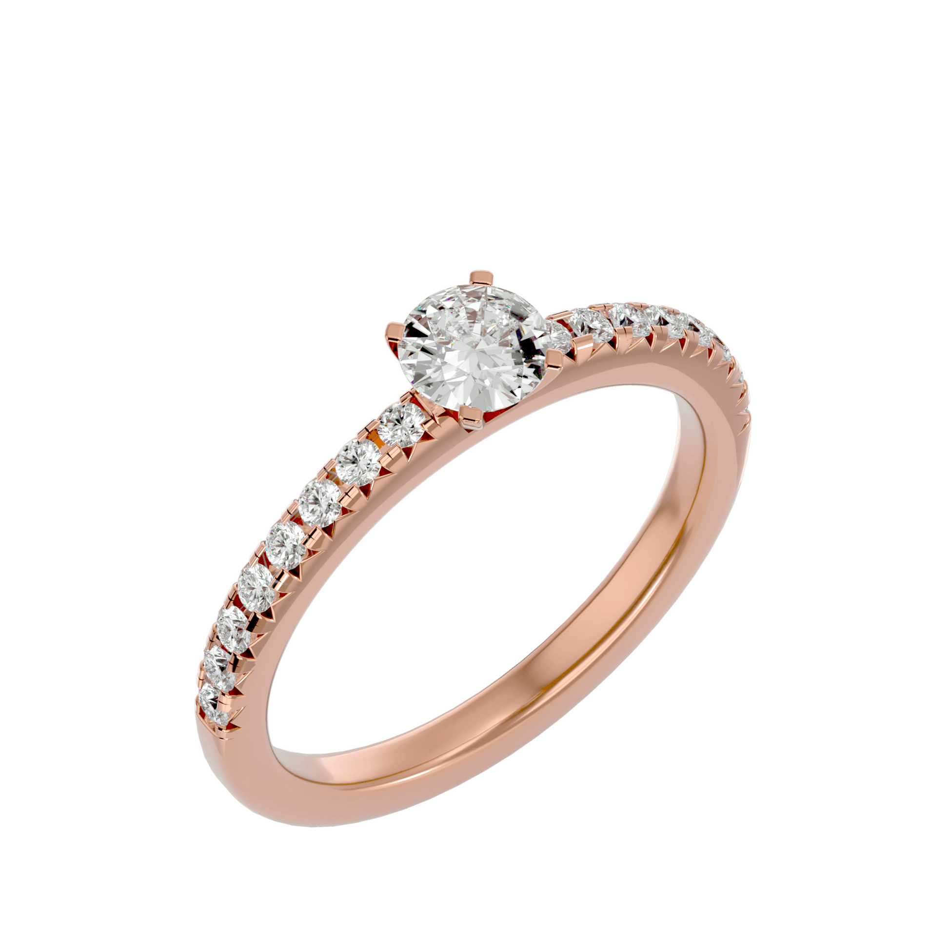 Lab Grown Round Diamond Solitaire Ring In Rose Gold