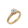 Lab grown Round Diamond Solitaire Ring In Yellow Gold