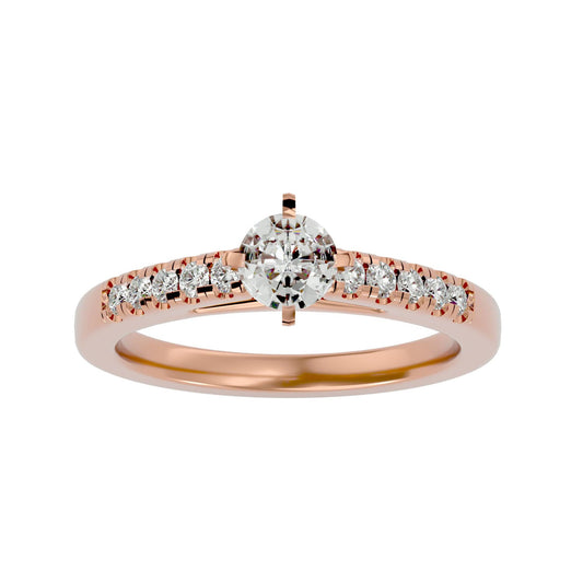 Lab Grown Round Diamond Solitaire Ring In Rose Gold