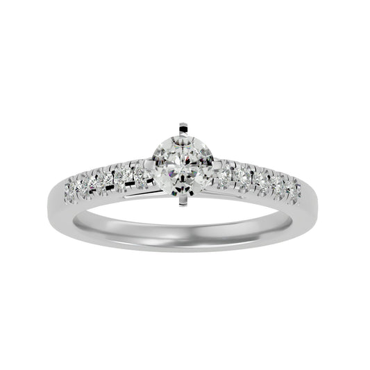 Lab Grown Diamond In White Gold Solitaire Ring