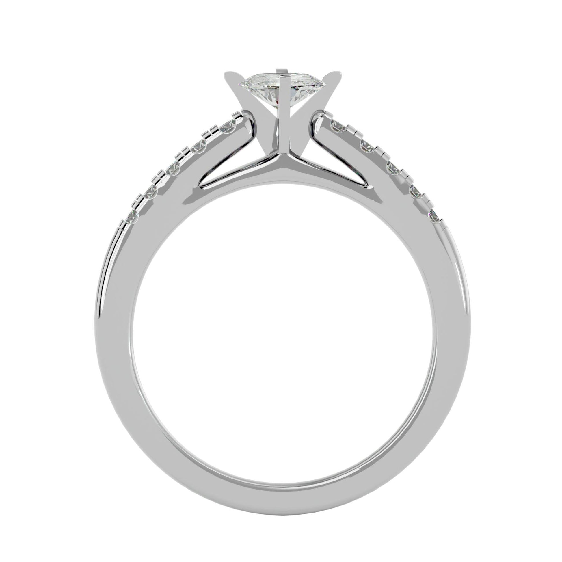 Lab Grown Diamond In White Gold Solitaire Ring