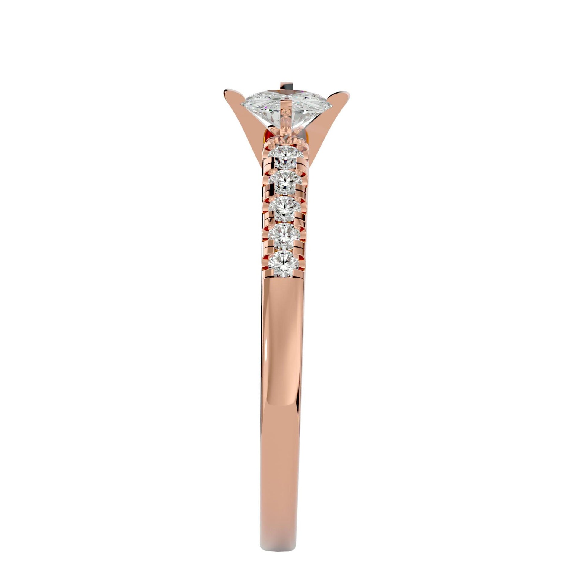 Lab Grown Round Diamond Solitaire Ring In Rose Gold