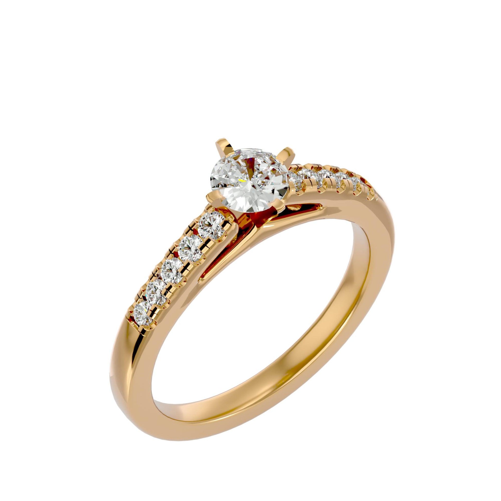 Lab Grown Round Diamond Solitaire Ring In Yellow Gold