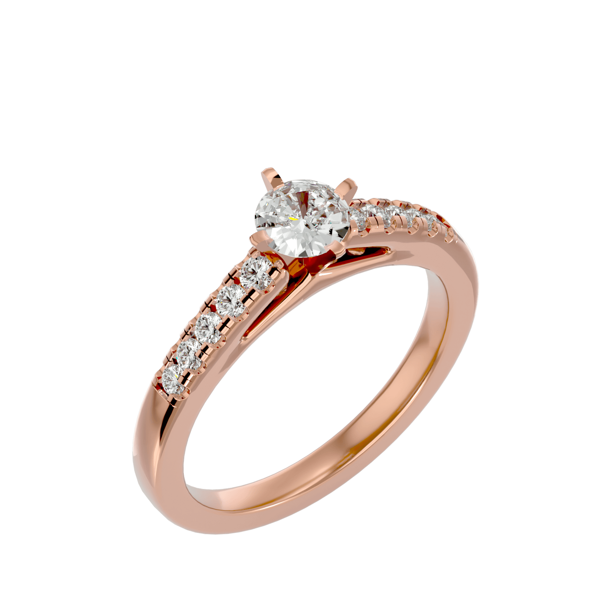 Lab Grown Round Diamond Solitaire Ring In Rose Gold