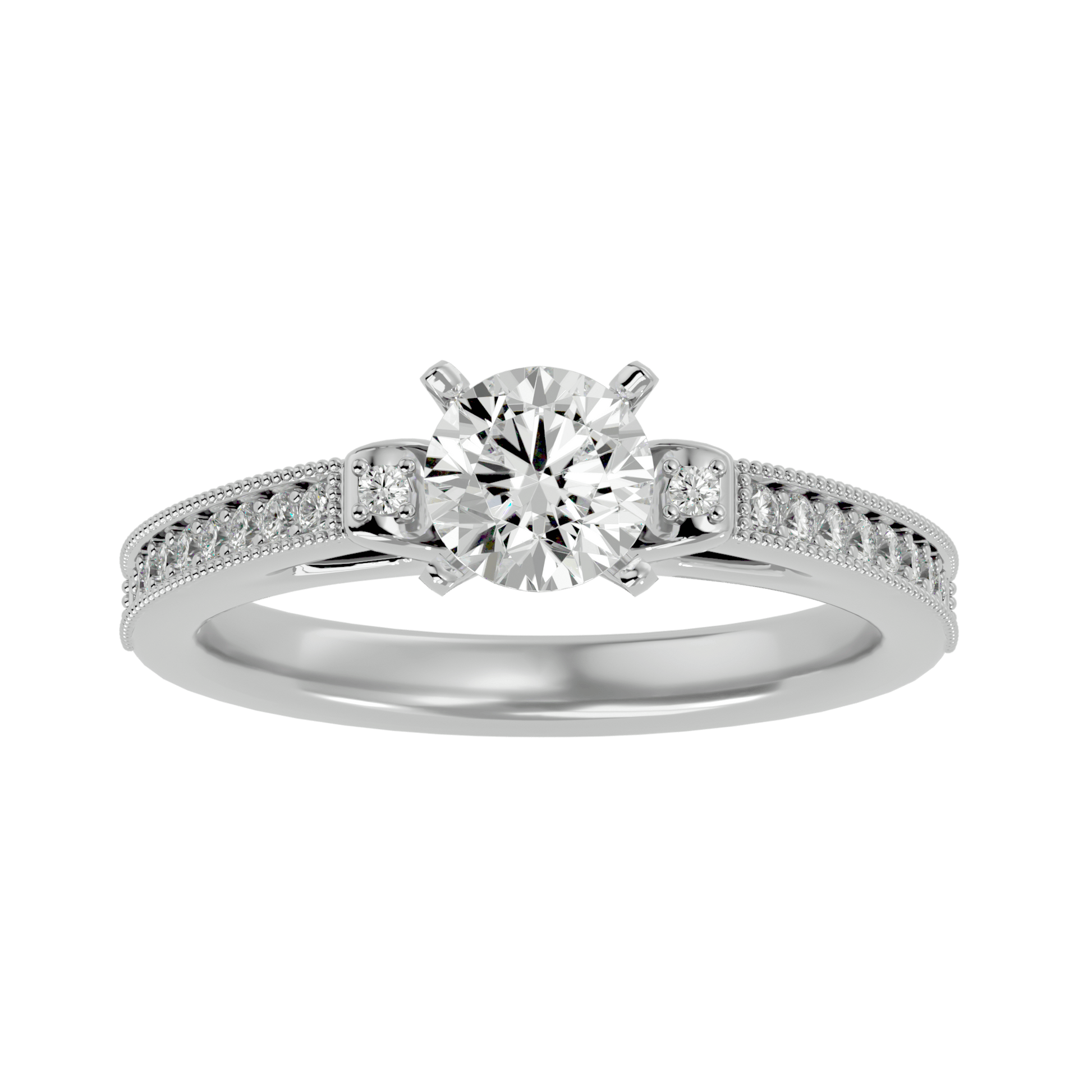 Lab Grown Diamond In White Gold Solitaire Ring