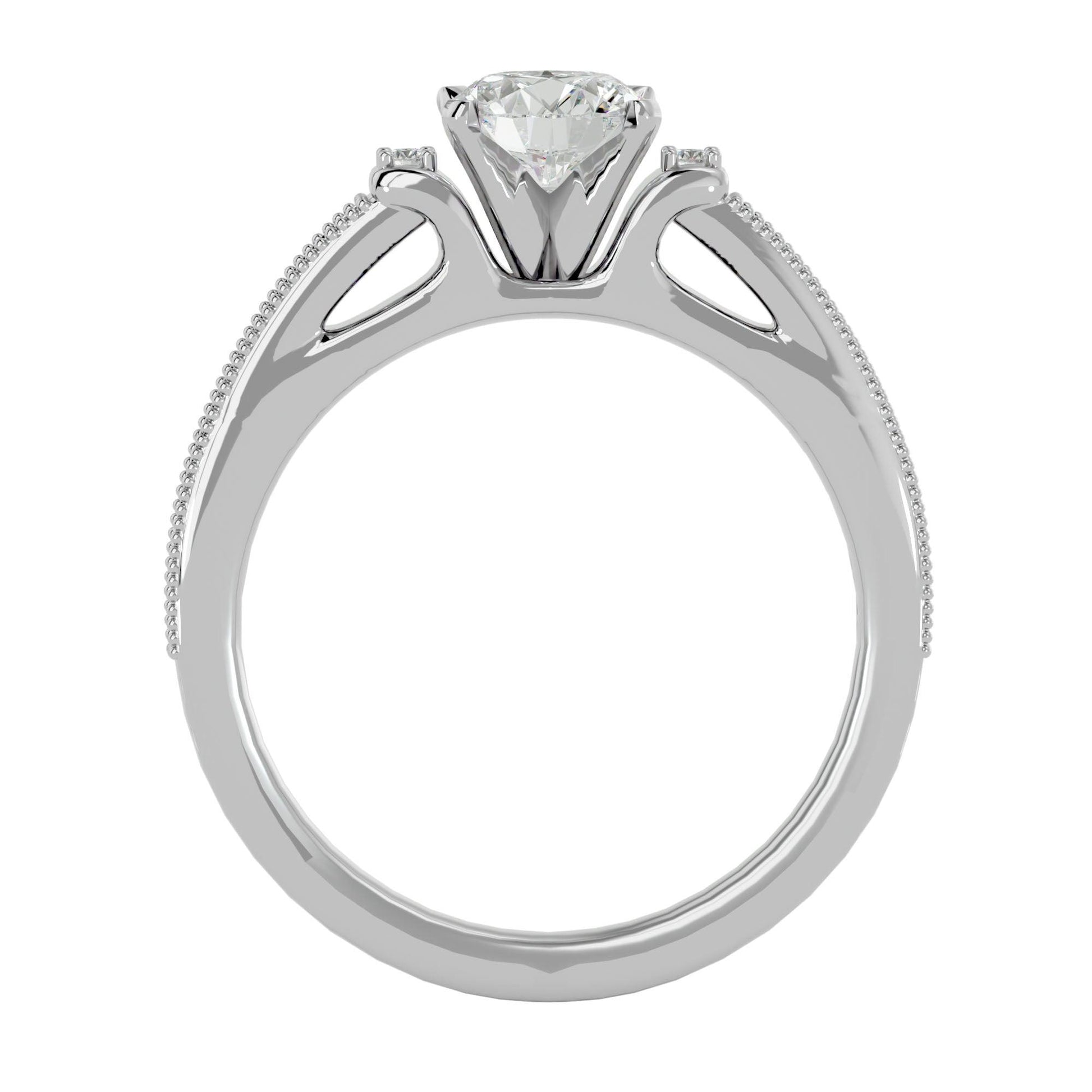 Lab Grown Diamond In White Gold Solitaire Ring