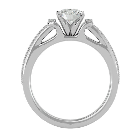 Lab Grown Diamond In White Gold Solitaire Ring