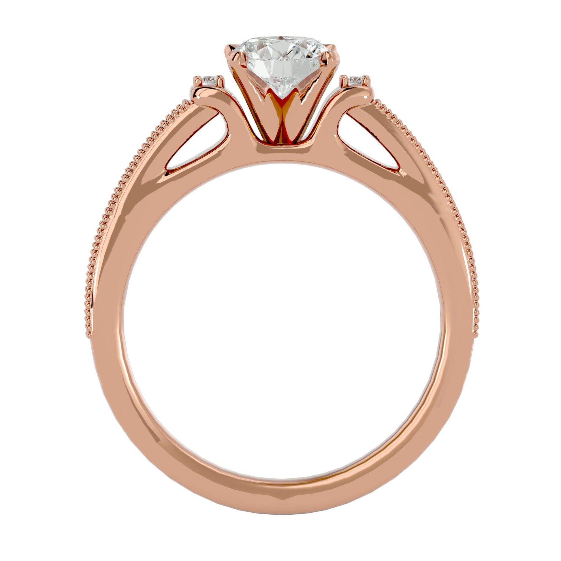 Lab Grown Round Diamond Solitaire Ring In Rose Gold