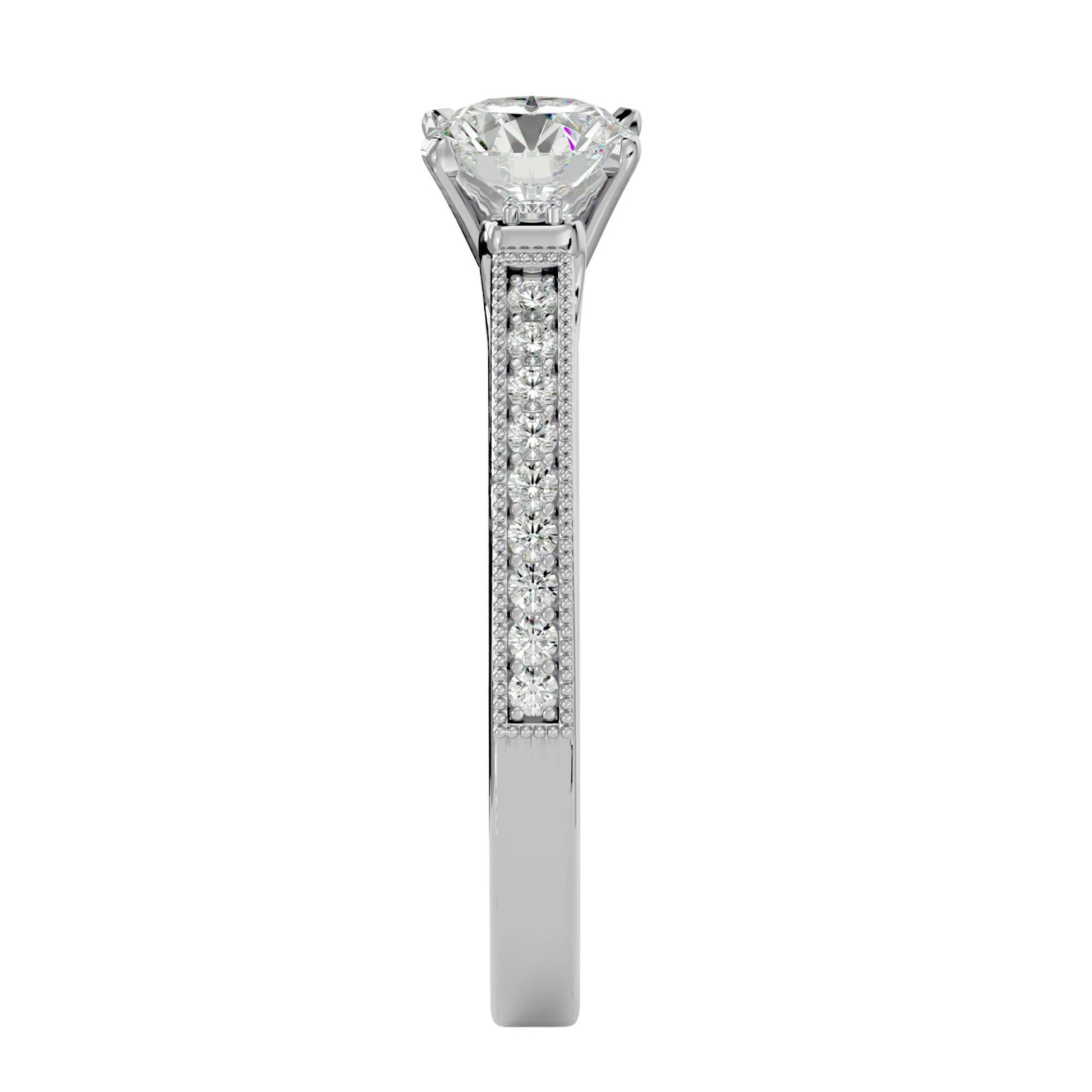 Lab Grown Diamond In White Gold Solitaire Ring