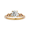 Lab Grown Round Cut Diamond Three Stone Ring In Yellow Gold