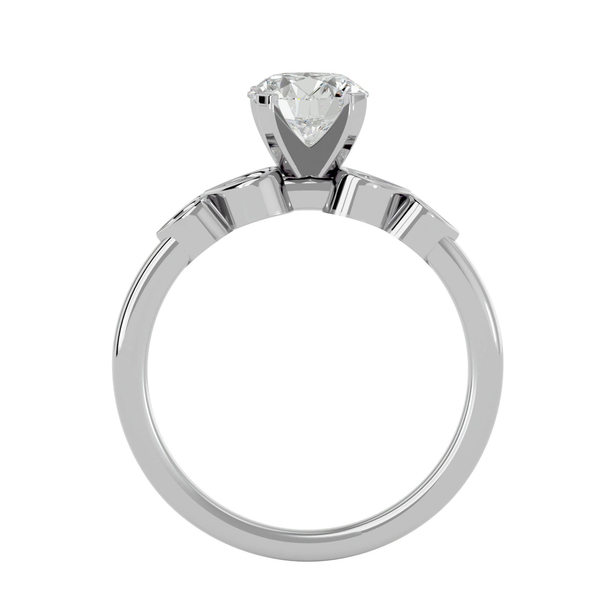 Lab Grown Round Cut Diamond In White Gold Three Stone Ring