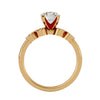 Lab Grown Round Cut Diamond Three Stone Ring In Yellow Gold