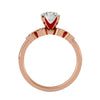 Lab Grown Round Cut Diamond Three Stone Ring In Rose Gold